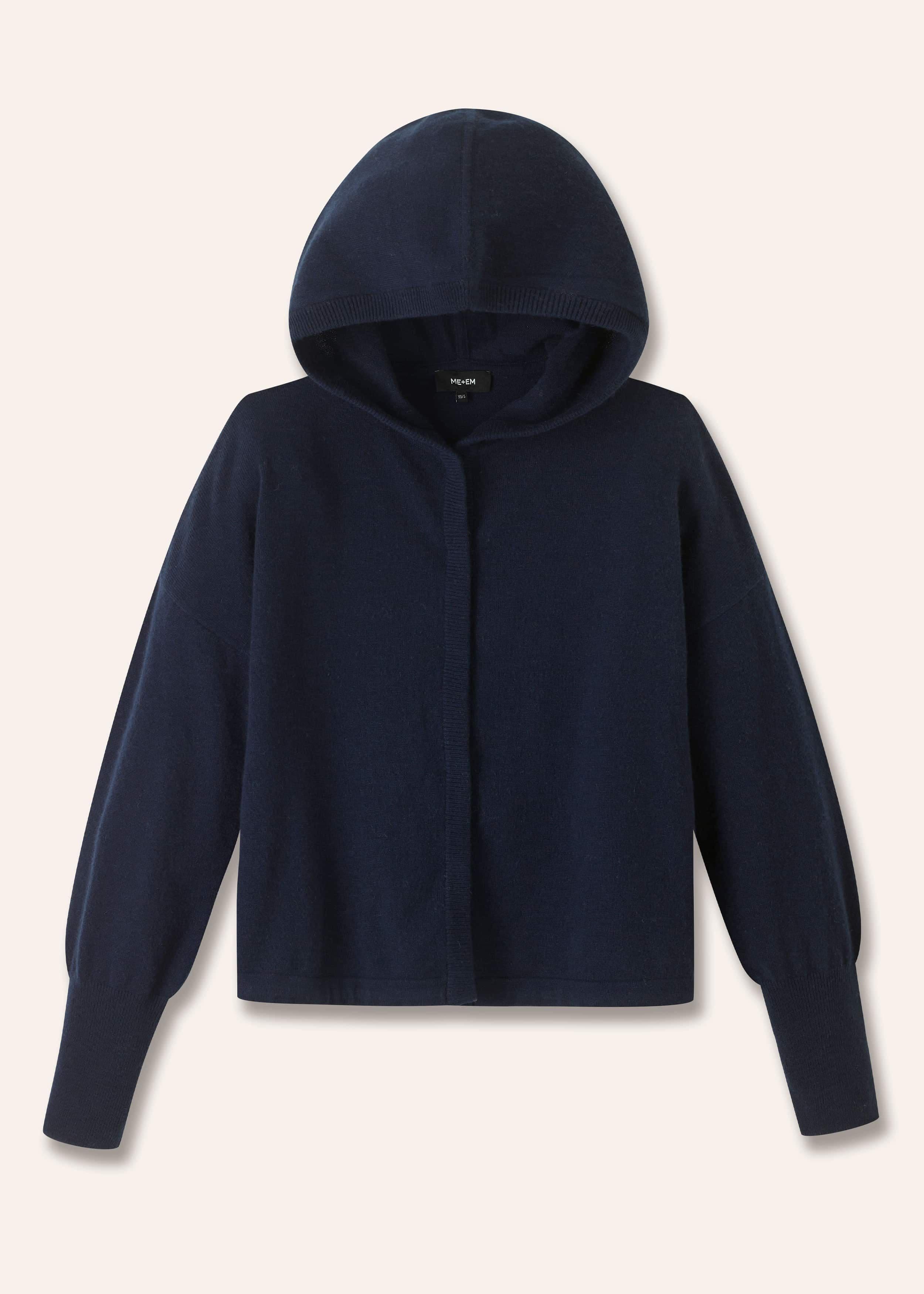 ME+EM Boxy Crop Hoodie | Dark Navy | Image 7
