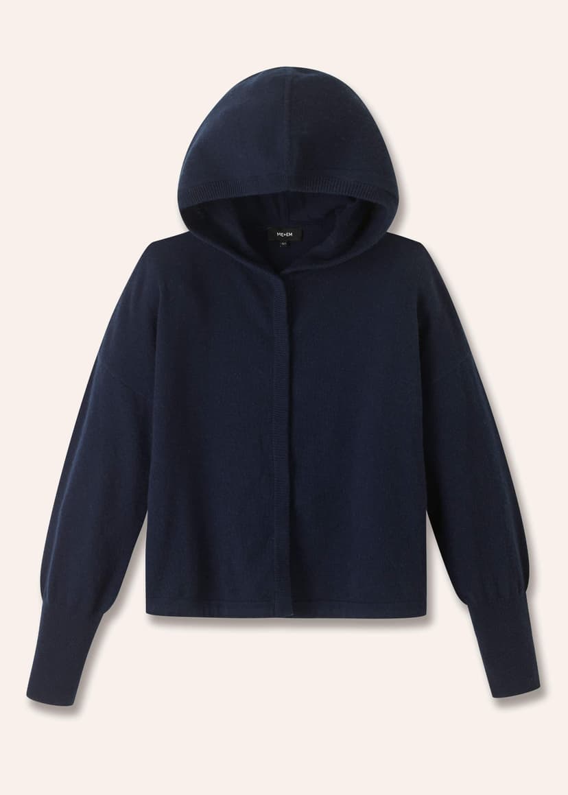 ME+EM Boxy Crop Hoodie | Dark Navy | Image 7