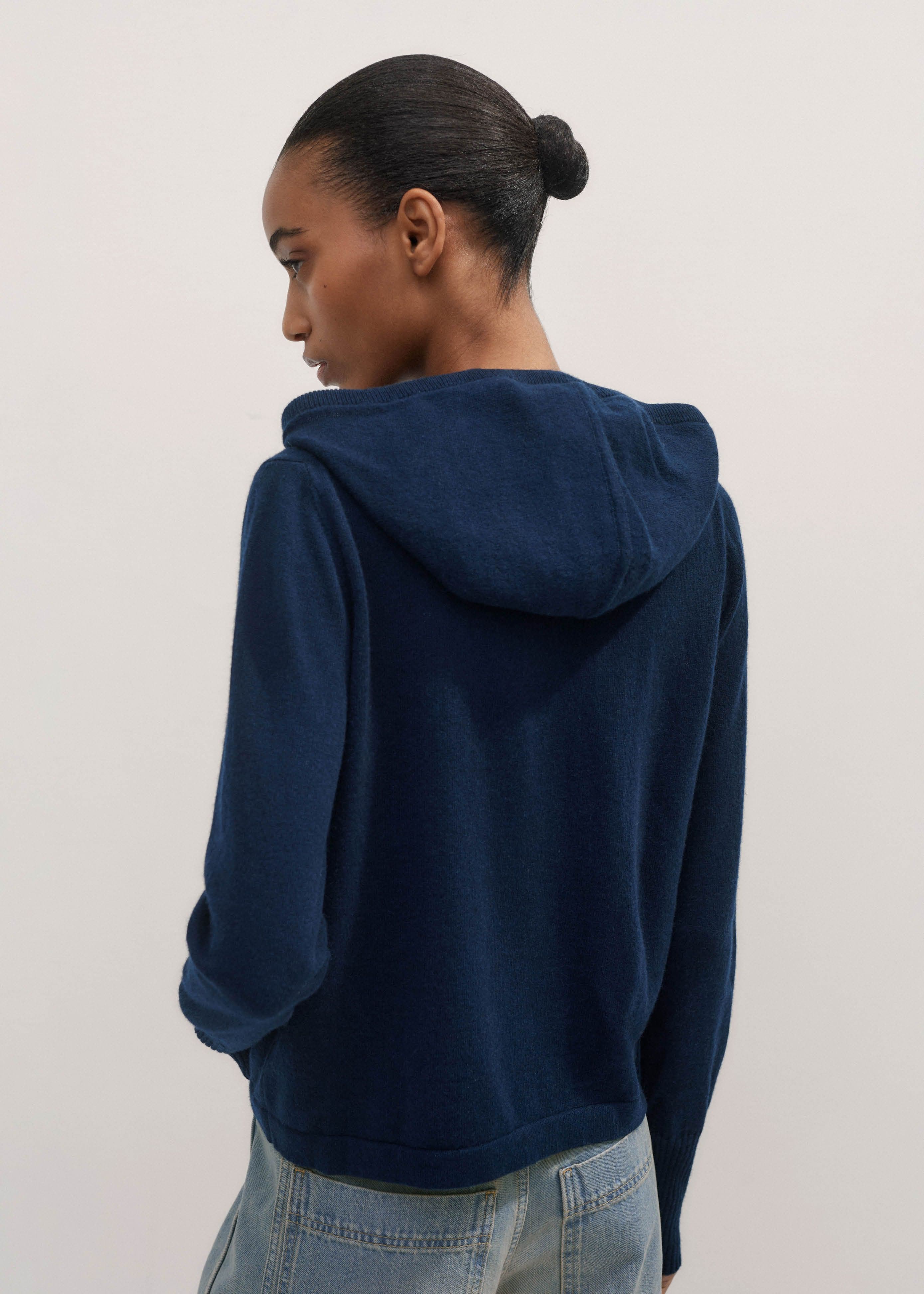 ME+EM Relaxed Zip Hoodie | Navy | Image 5