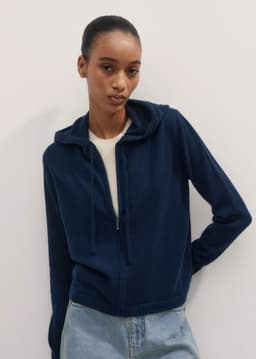 ME+EM Relaxed Zip Hoodie | Navy | Image 1