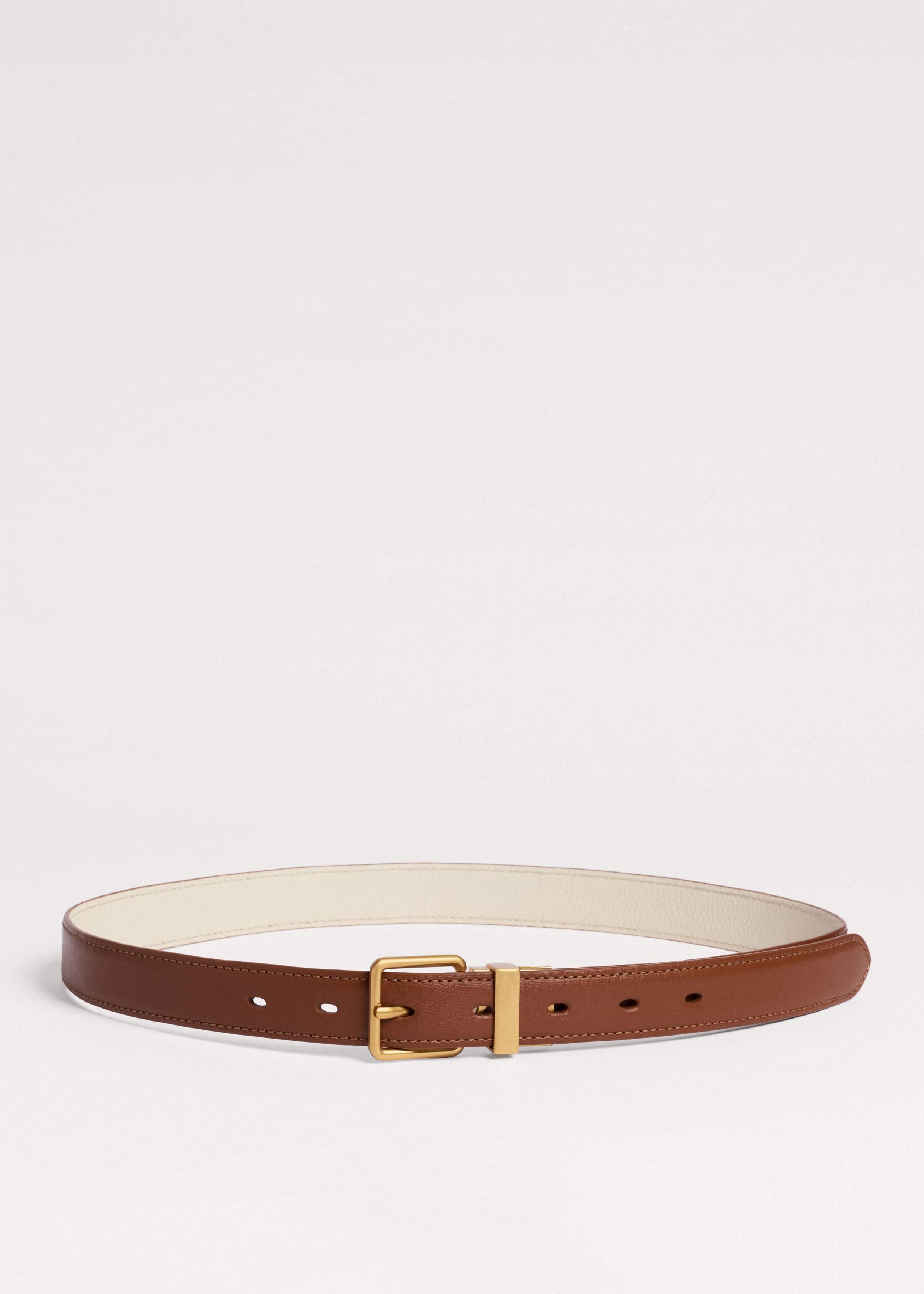 ME+EM Reversible Belt | Dark Tan/Buttercream | Image 2