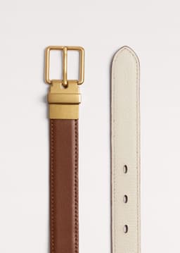 ME+EM Reversible Belt | Dark Tan/Buttercream | Image 4