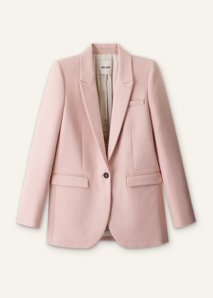 ME+EM Sharp Shoulder Blazer | Blush Pink | Image 9