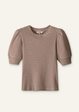 ME+EM Feminine Sleeve Tee | Cinnamon Brown/Light Cream | Image 6