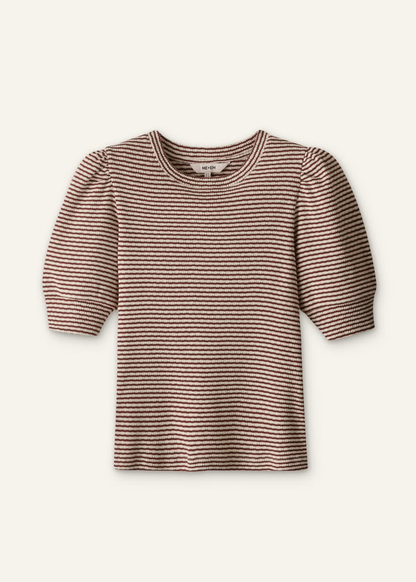 ME+EM Feminine Sleeve Tee | Cinnamon Brown/Light Cream | Image 6