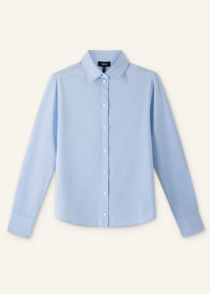 ME+EM Travel Layering Shirt | Chambray Blue | Image 8