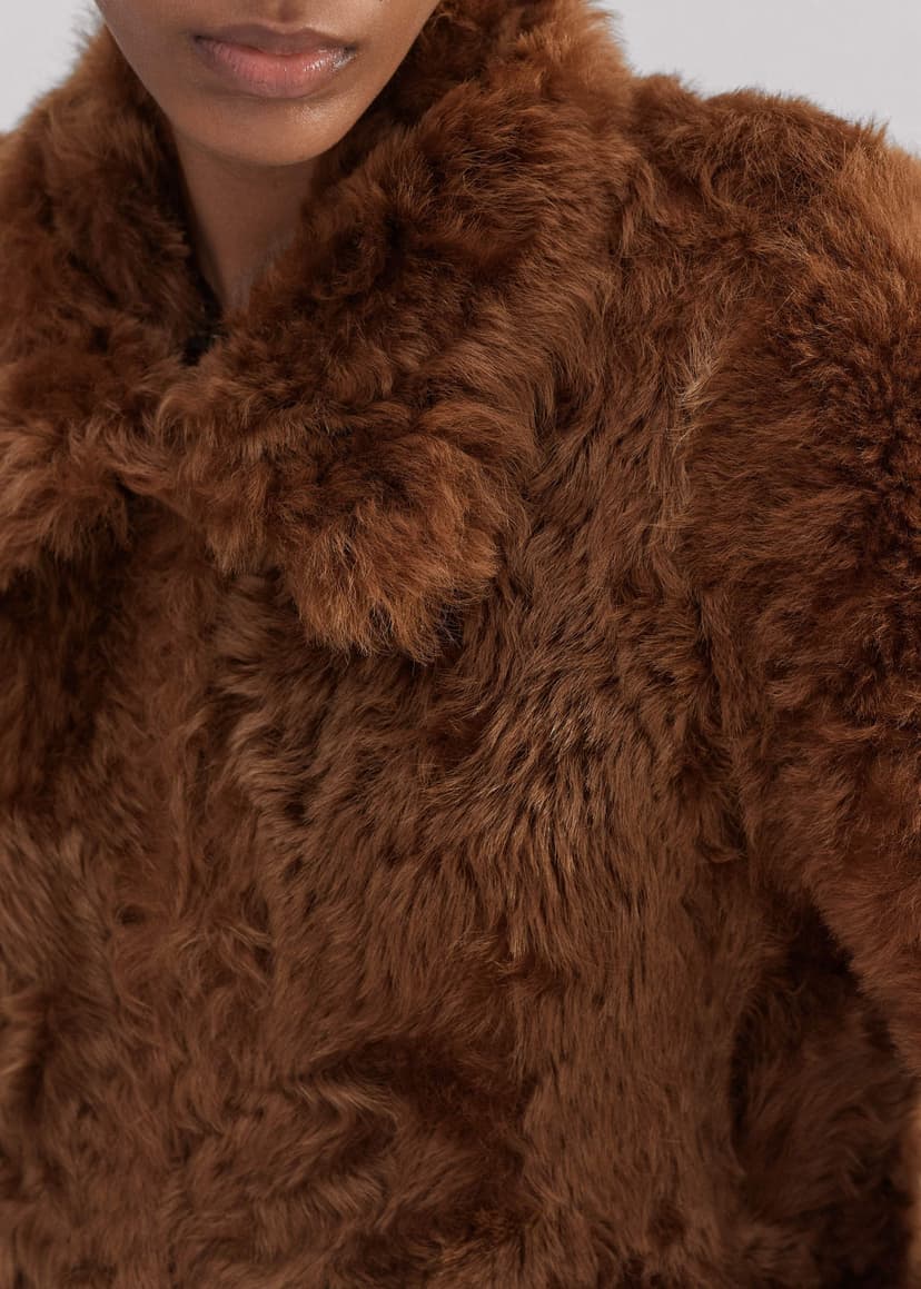 ME+EM Luxe Shearling Swing Coat | Toffee | Image 2