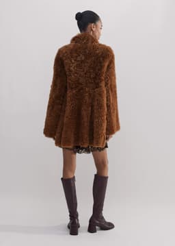 ME+EM Luxe Shearling Swing Coat | Toffee | Image 3