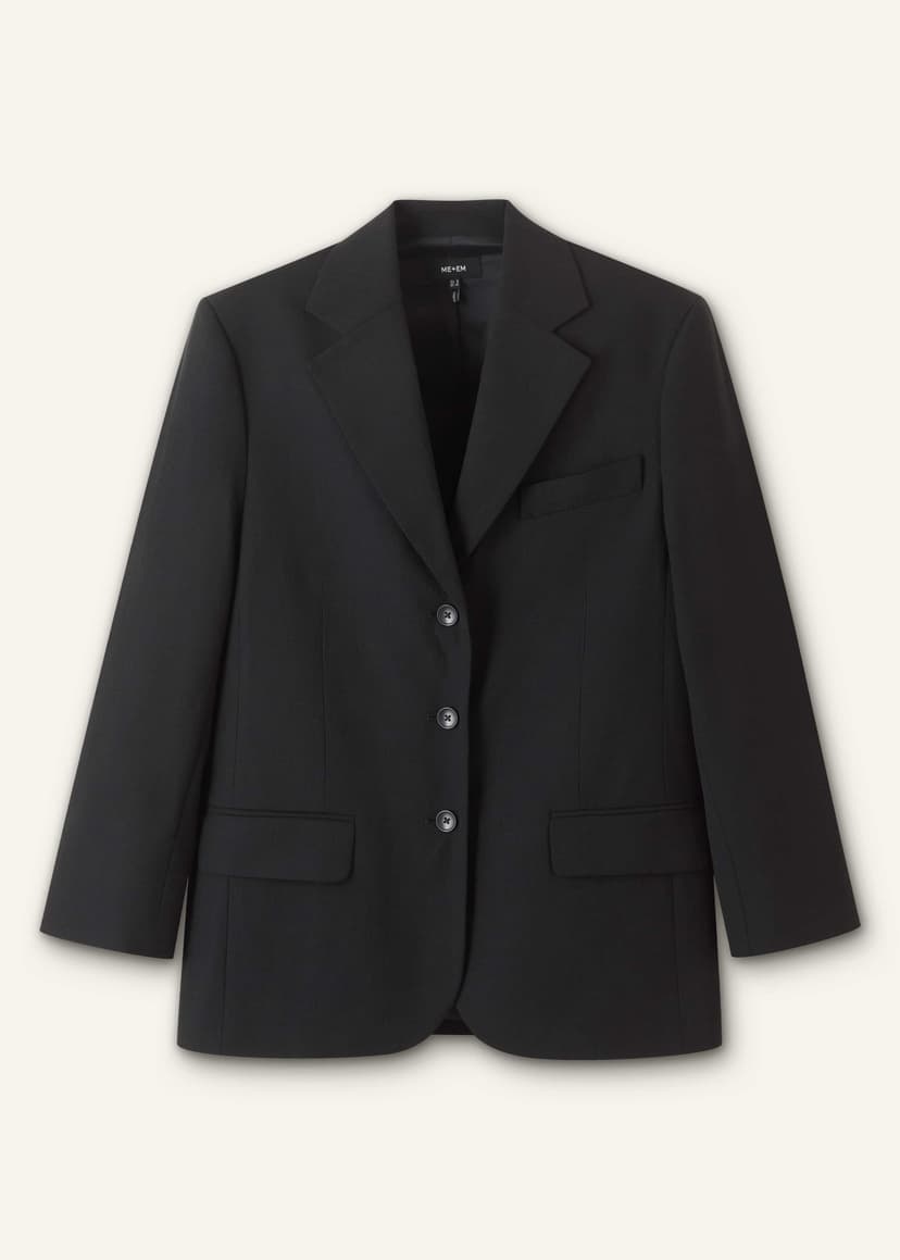 ME+EM Icon Oversized Blazer | Black | Image 7
