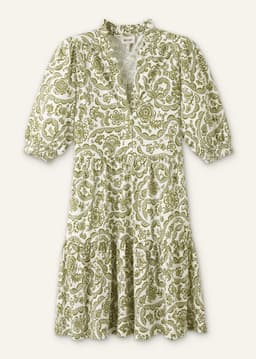 ME+EM Tiered Short Dress | Green Multi | Image 7