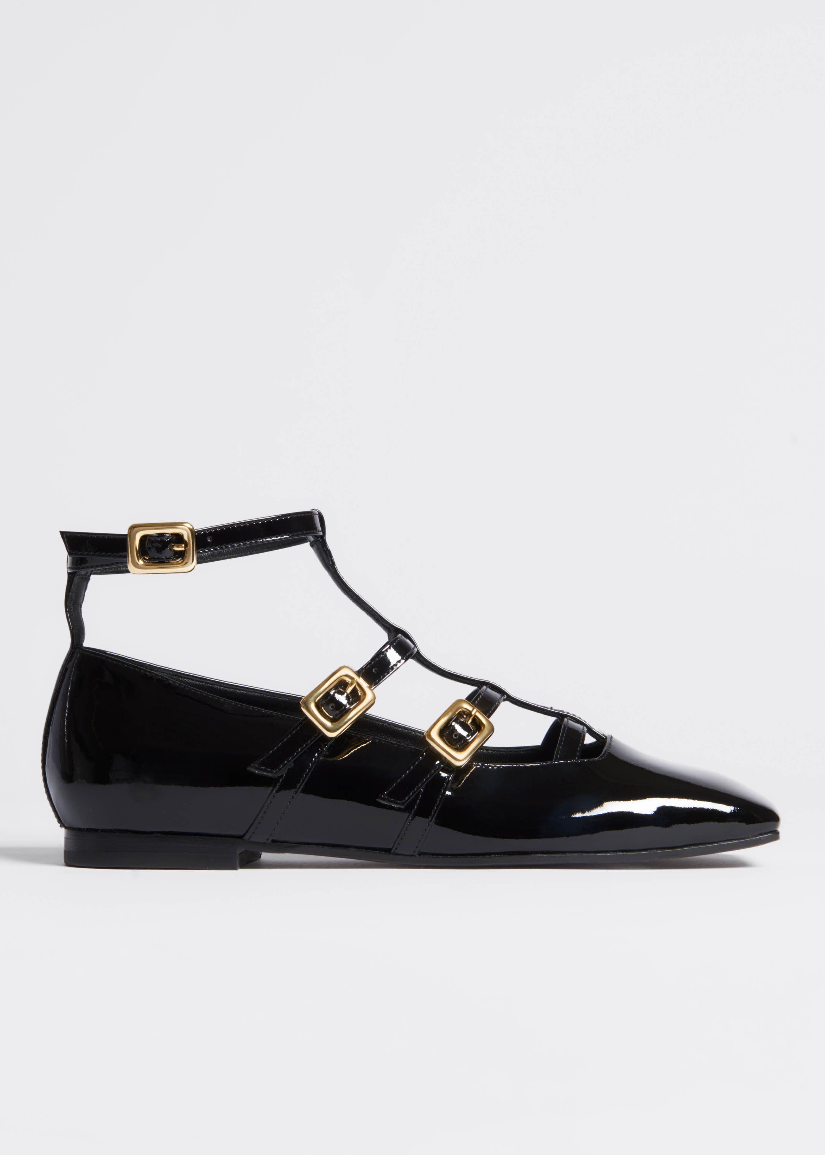 ME+EM Caged T-Bar Ballerina Flat | Black | Image 3