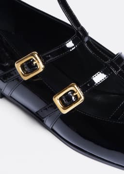 ME+EM Caged T-Bar Ballerina Flat | Black | Image 5