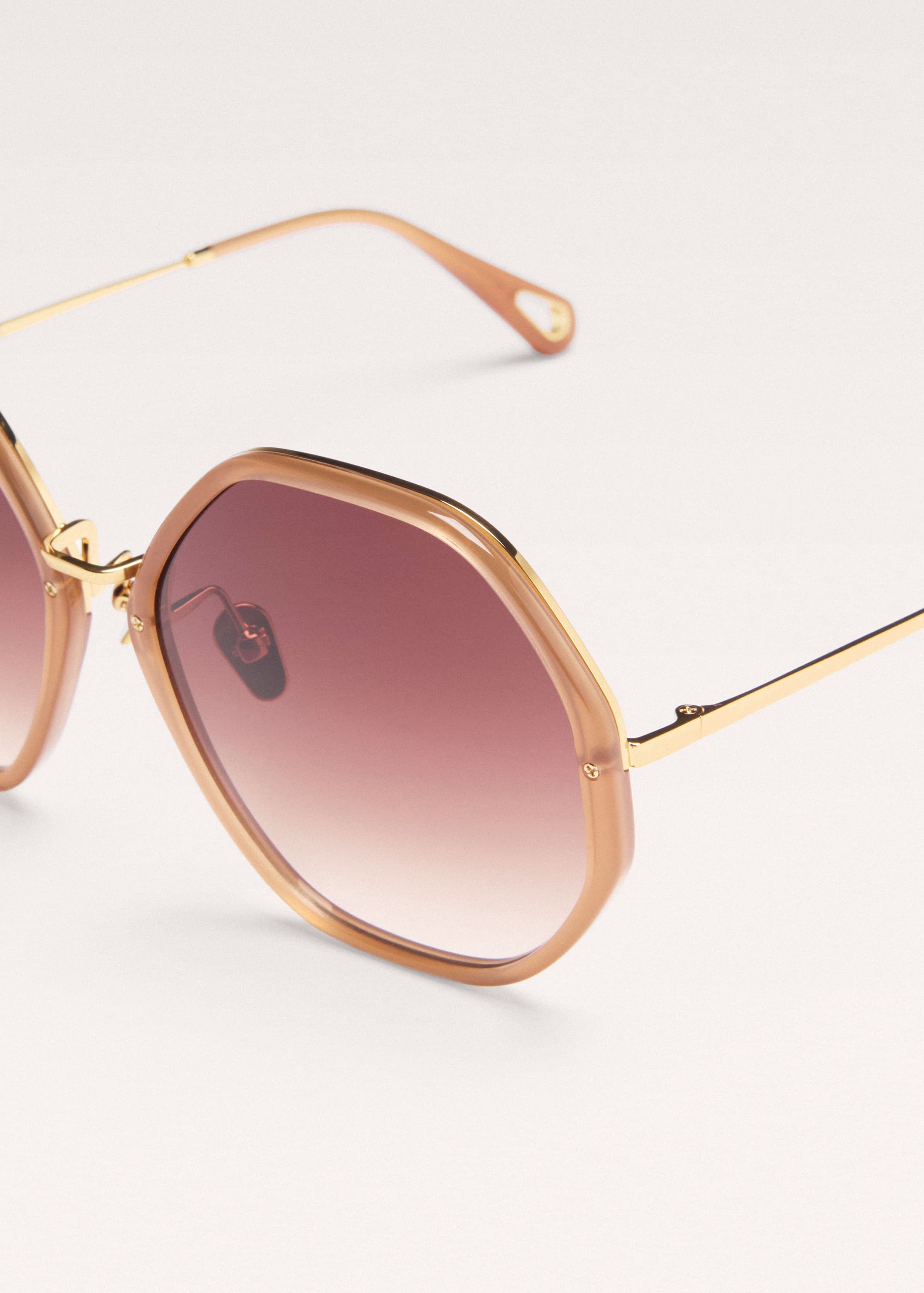 ME+EM Heptagonal Sunglasses | Nude | Image 4