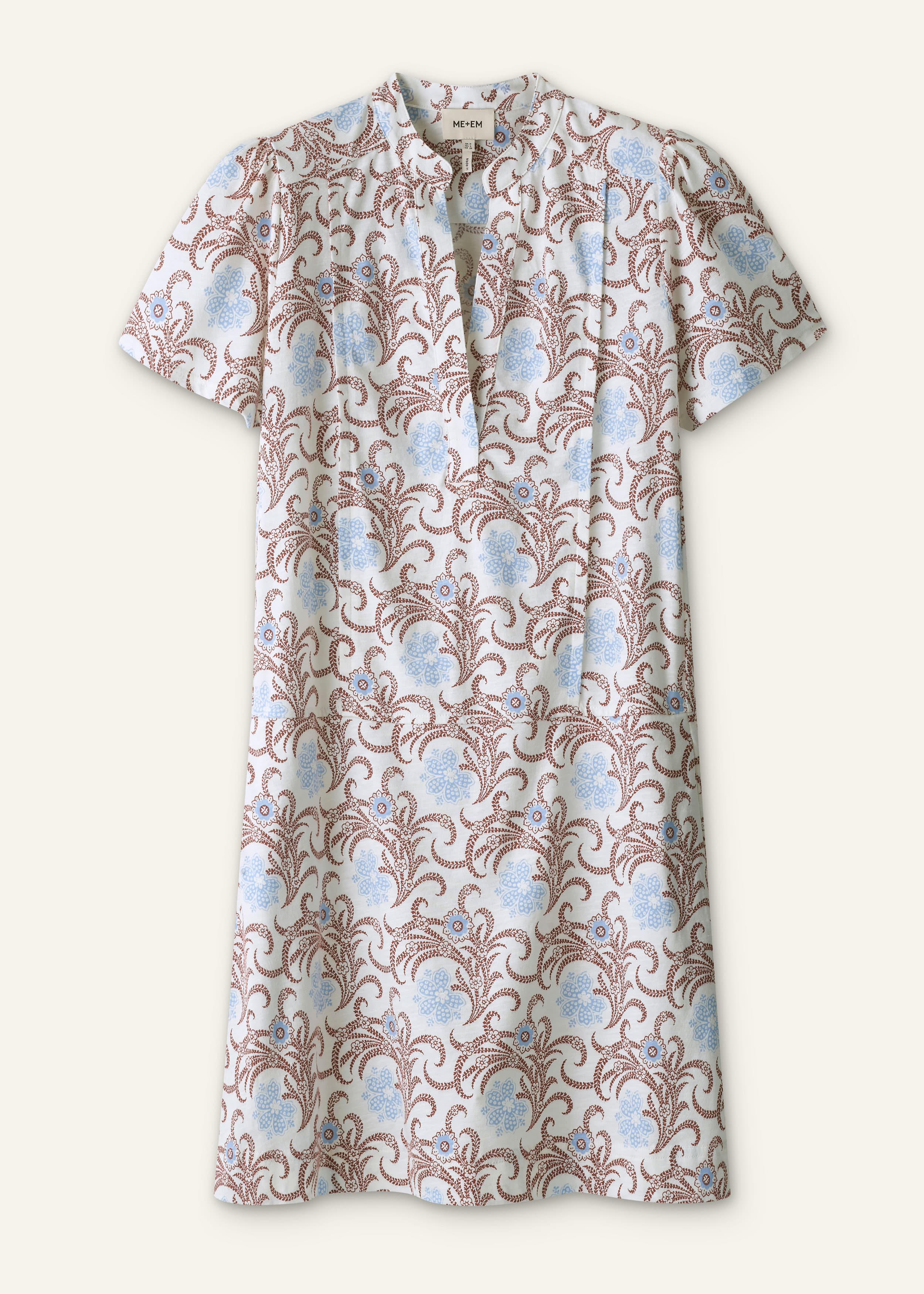 ME+EM Summer Swing Dress | Light Cream Multi | Image 7