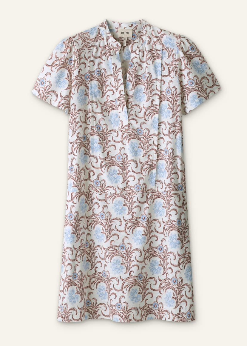 ME+EM Summer Swing Dress | Light Cream Multi | Image 7