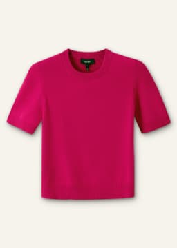 ME+EM Cashmere Crop Tee | Hibiscus Pink | Image 6