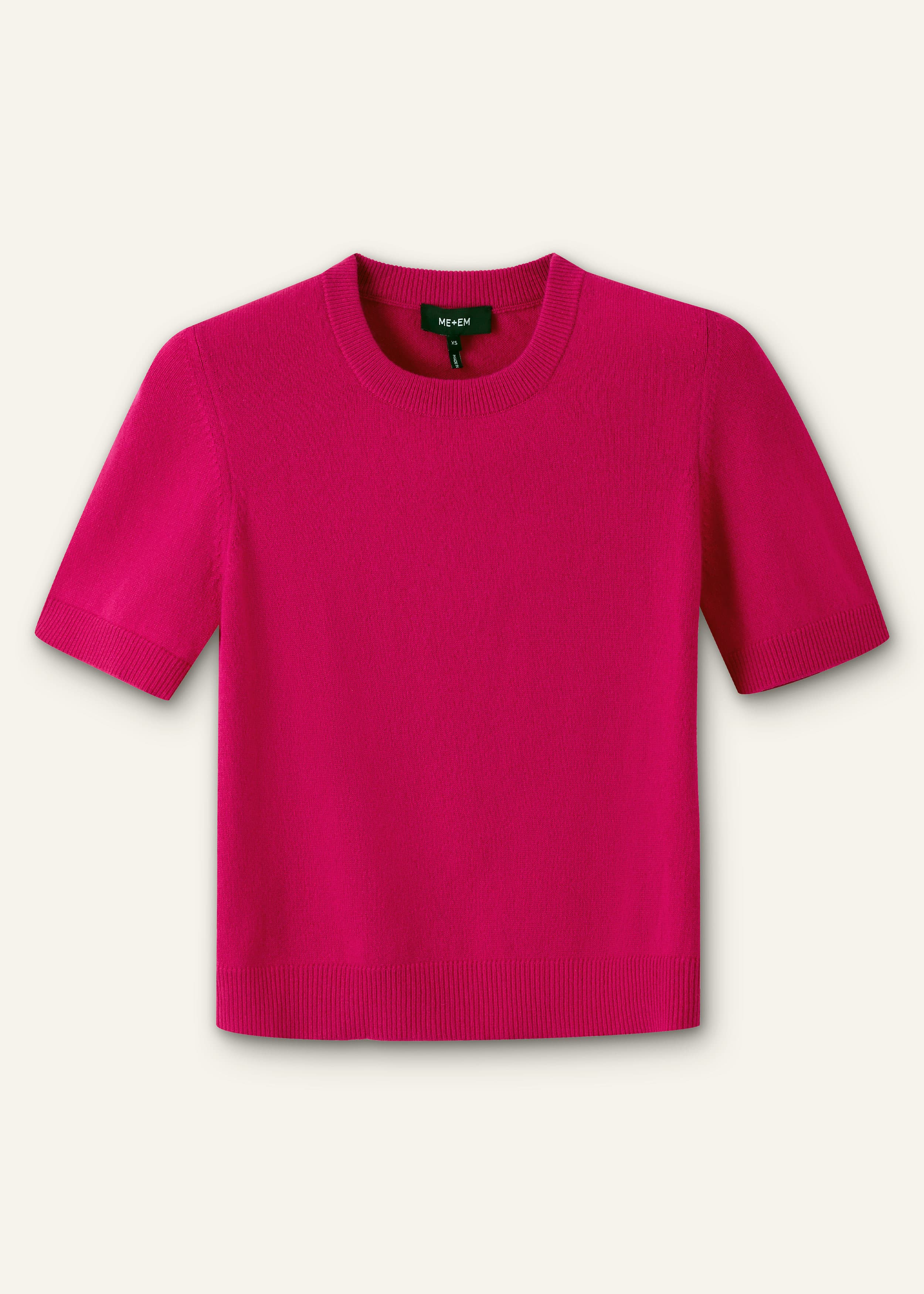 ME+EM Cashmere Crop Tee | Hibiscus Pink | Image 6