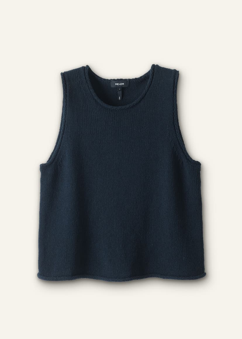 ME+EM Chunky Knit Tank | Navy | Image 7