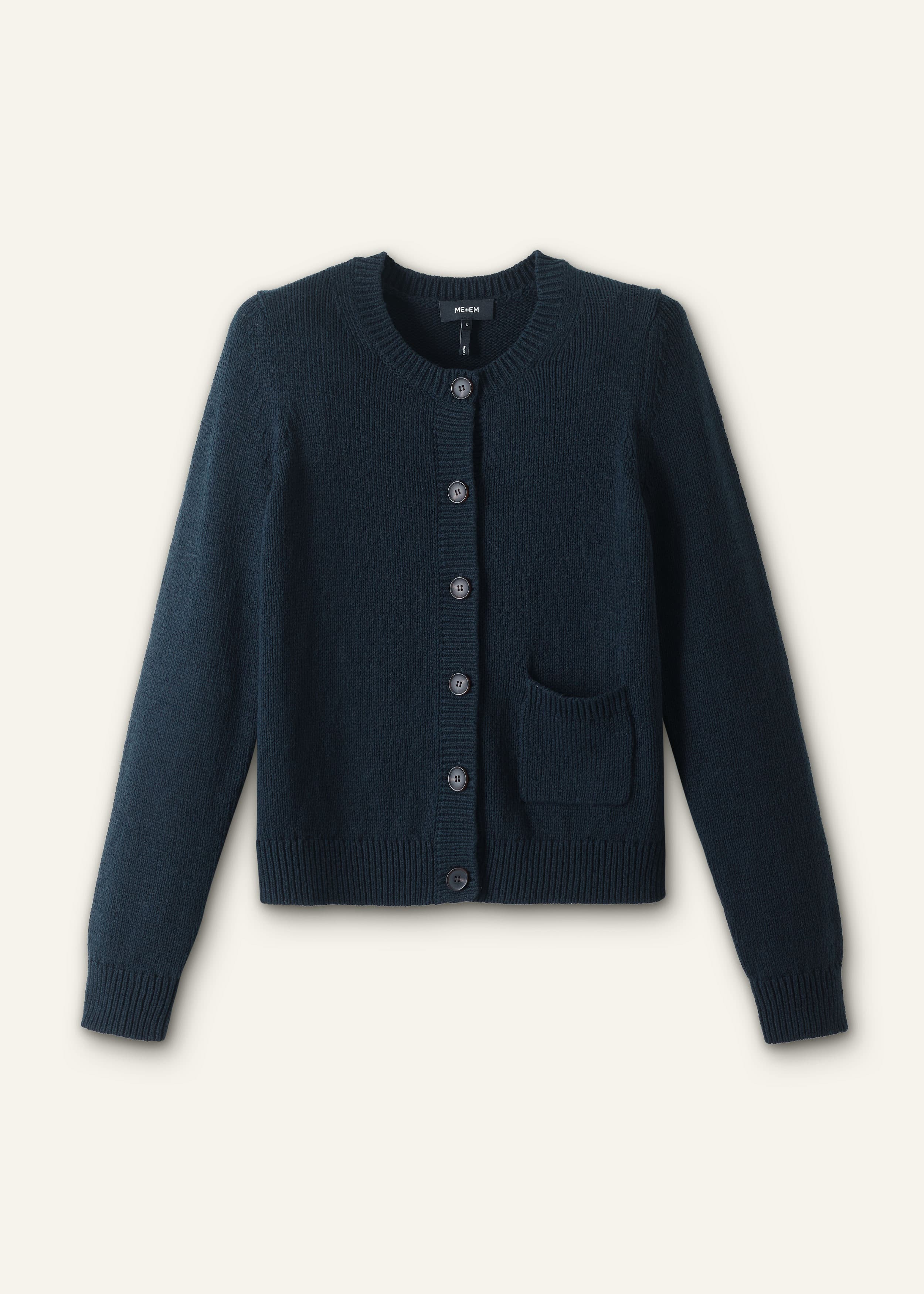 ME+EM Chunky Knit Cardigan | Navy | Image 7