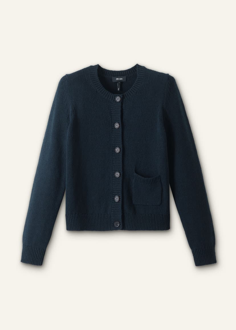 ME+EM Chunky Knit Cardigan | Navy | Image 7