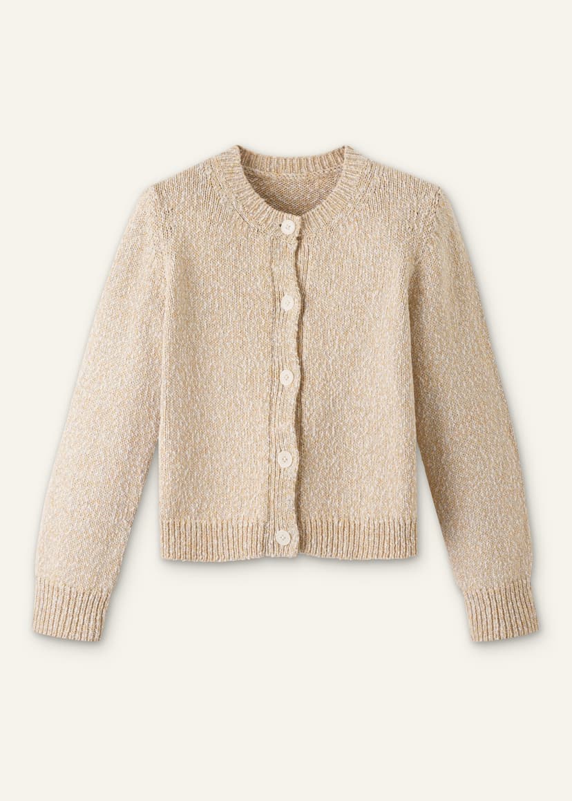 ME+EM Relaxed Crew Cardigan | Yellow Mouline | Image 6