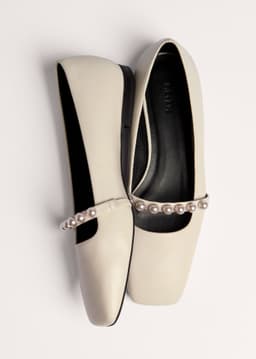 ME+EM Square Toe Ballet Flat | Off White | Image 1