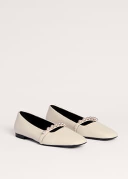 ME+EM Square Toe Ballet Flat | Off White | Image 5