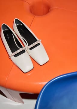ME+EM Square Toe Ballet Flat | Off White | Image 6