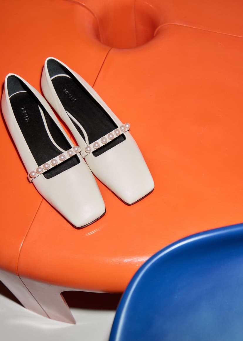 ME+EM Square Toe Ballet Flat | Off White | Image 6