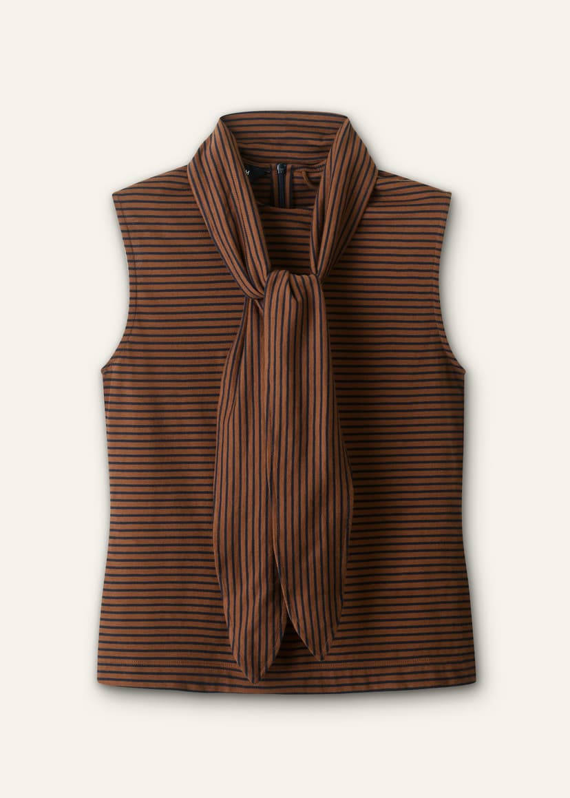 ME+EM Scarf Neck Tank | Pecan Brown/Black | Image 8