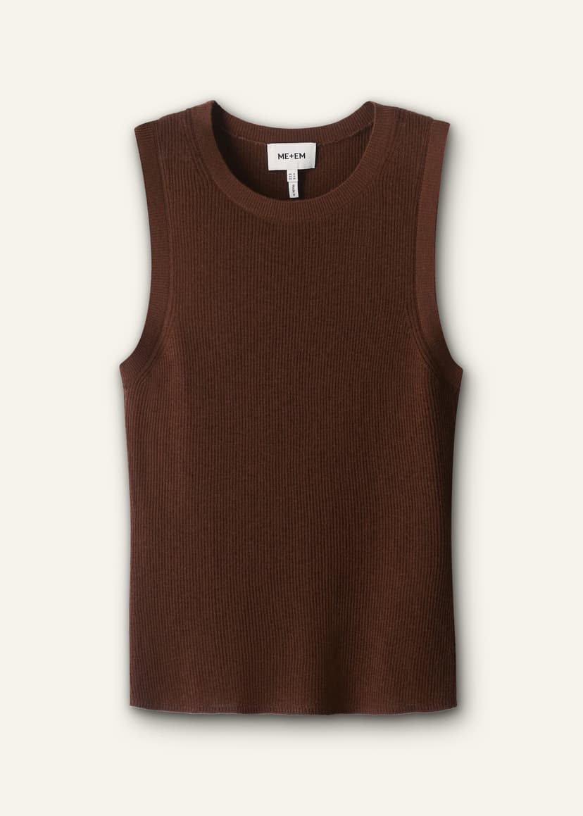 ME+EM Barely There Knit Tank | Pecan Brown | Image 7
