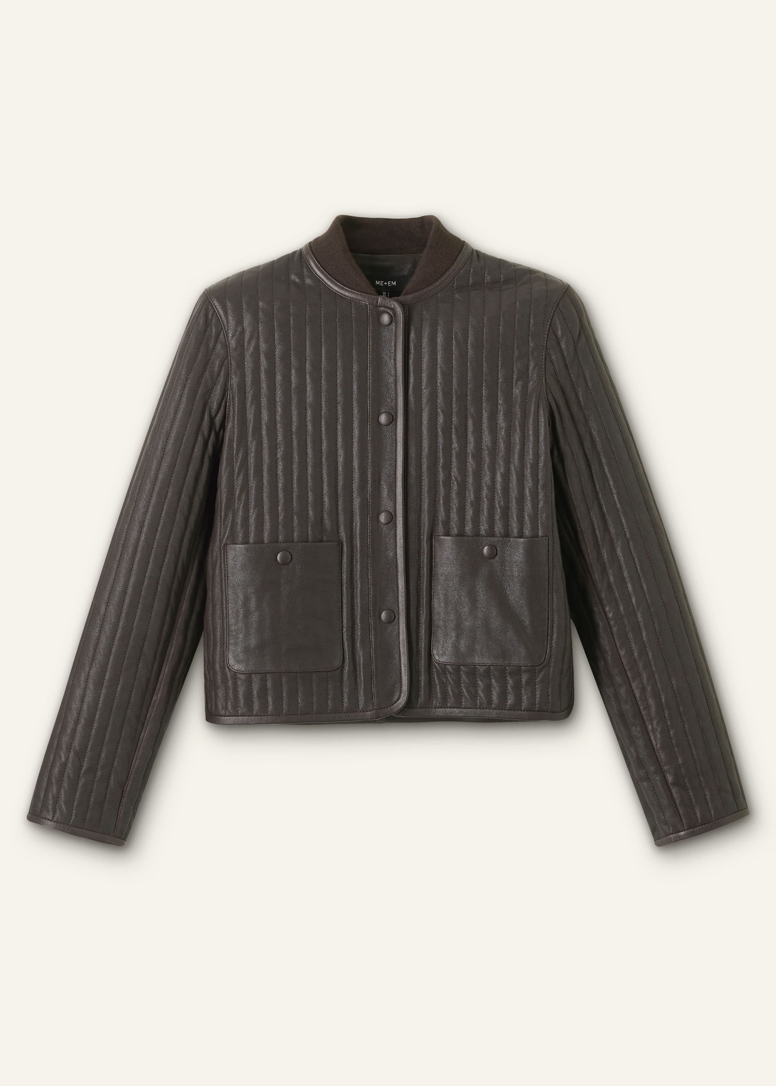 ME+EM Quilted Weekend Jacket | Ganache Brown | Image 7
