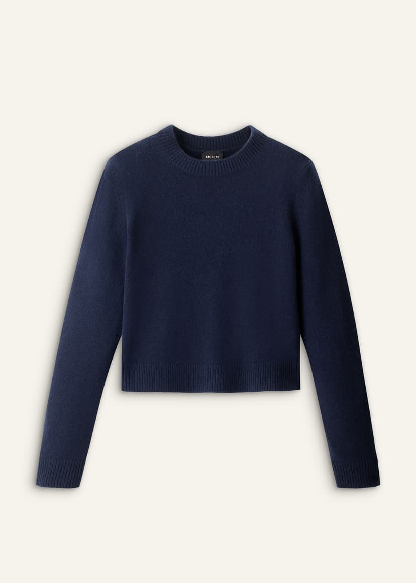 ME+EM Relaxed Crop Sweater | Navy | Image 8