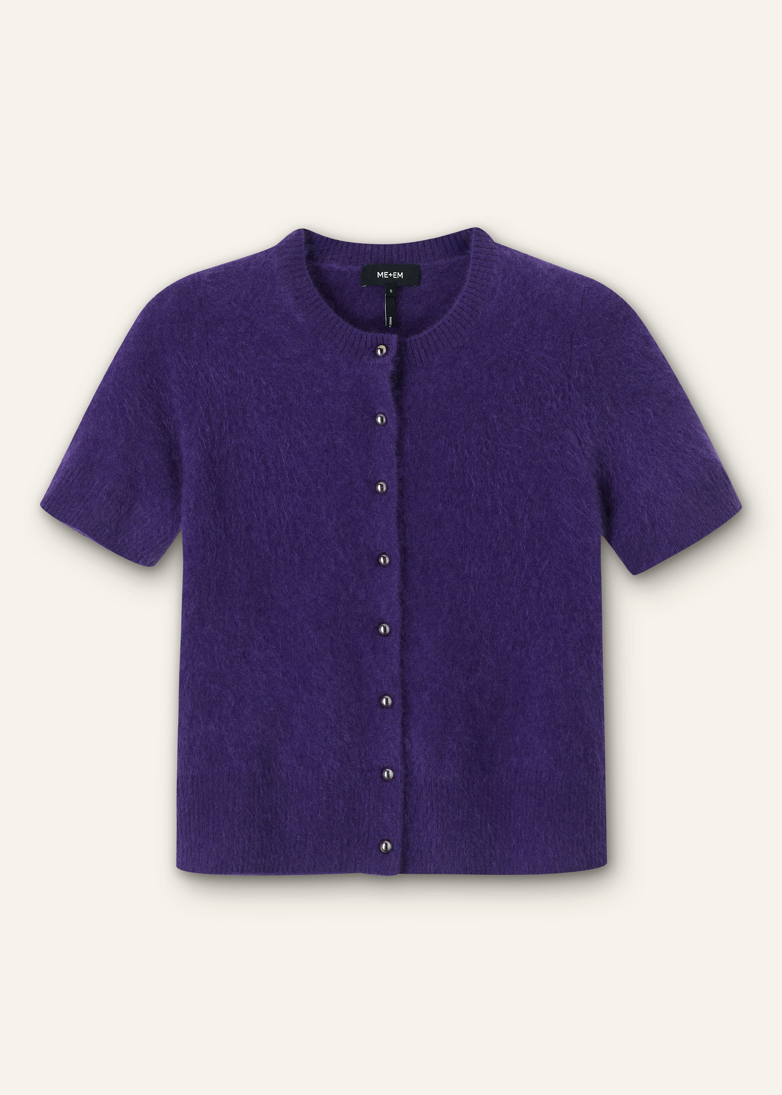 ME+EM Short Sleeve Cardigan | Amethyst | Image 7