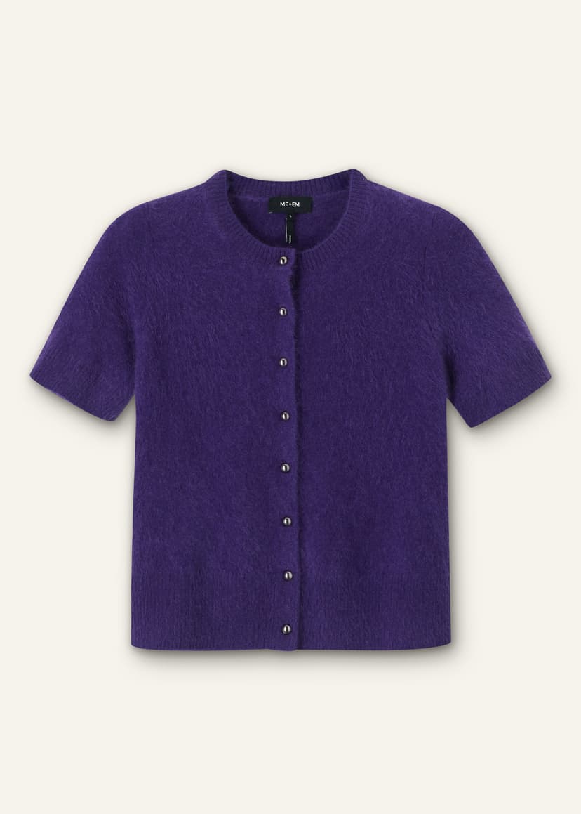 ME+EM Short Sleeve Cardigan | Amethyst | Image 7