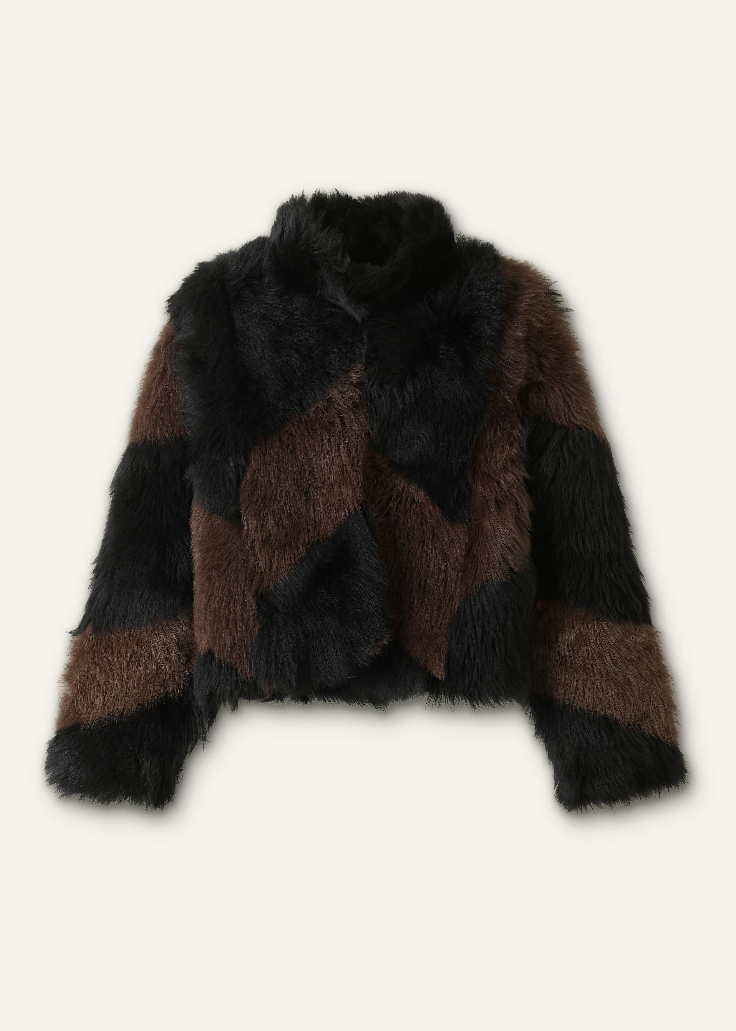 ME+EM Luxe Patchwork Coat | Chocolate/Black | Image 7