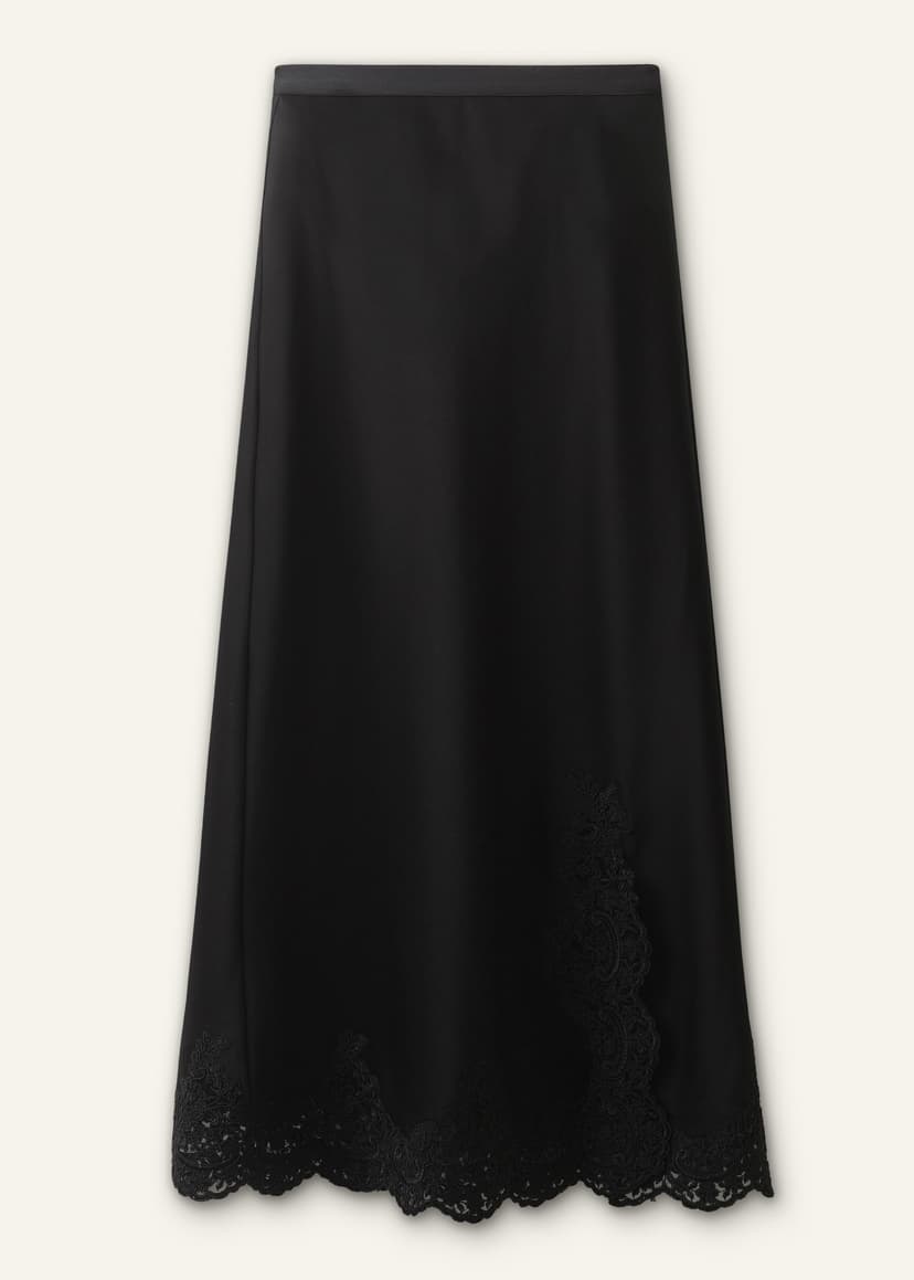 ME+EM Lace Trim Maxi Skirt | Black | Image 7