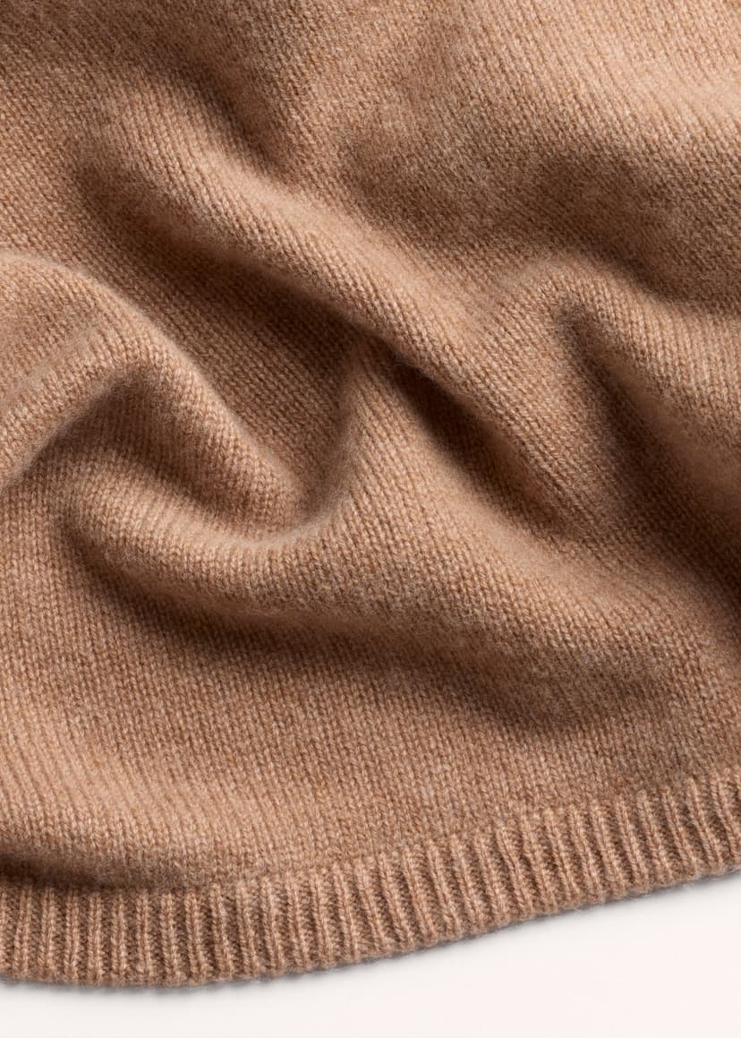 ME+EM Triangle Knit Scarf | Deep Camel | Image 4