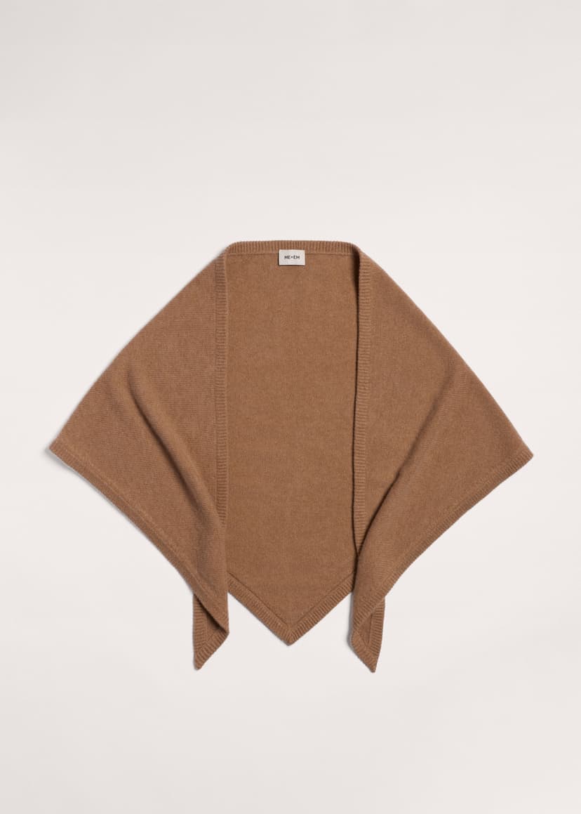 ME+EM Triangle Knit Scarf | Deep Camel | Image 1
