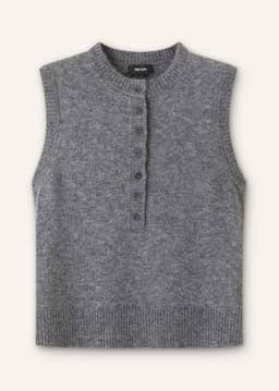 ME+EM Henley Knit Vest | Mid Grey Mélange | Image 7