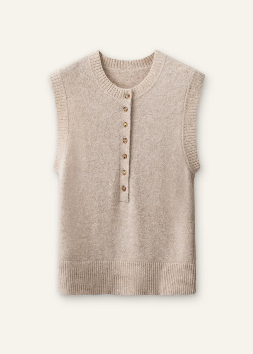 ME+EM Henley Knit Tank | Oatmeal Mélange | Image 7
