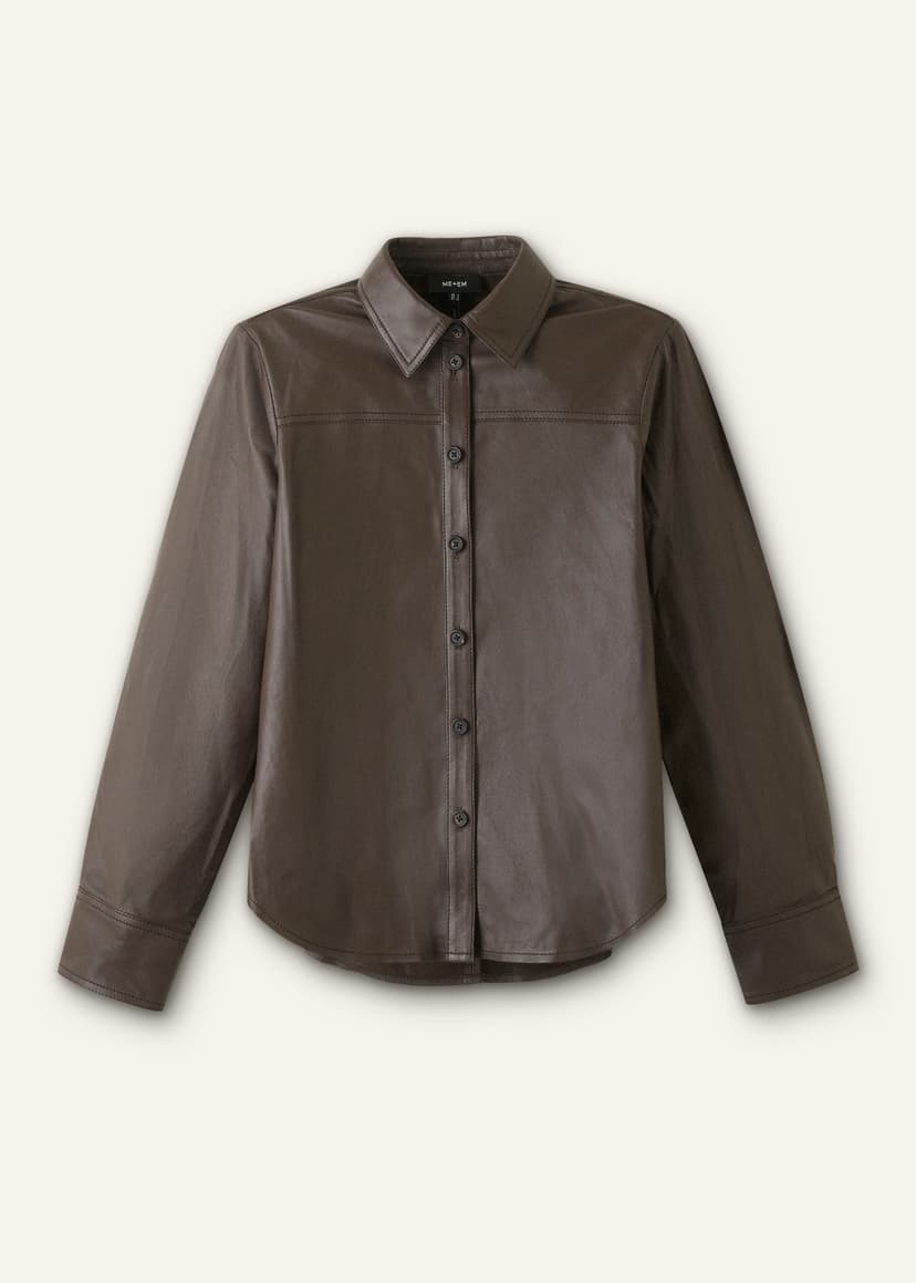 ME+EM Luxe Straight Shirt | Chocolate | Image 6