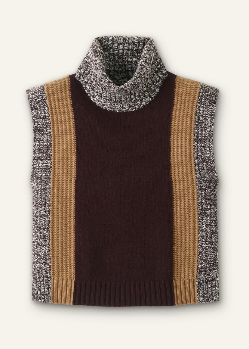 ME+EM Relaxed Vest + Snood | Bordeaux Red Multi | Image 8