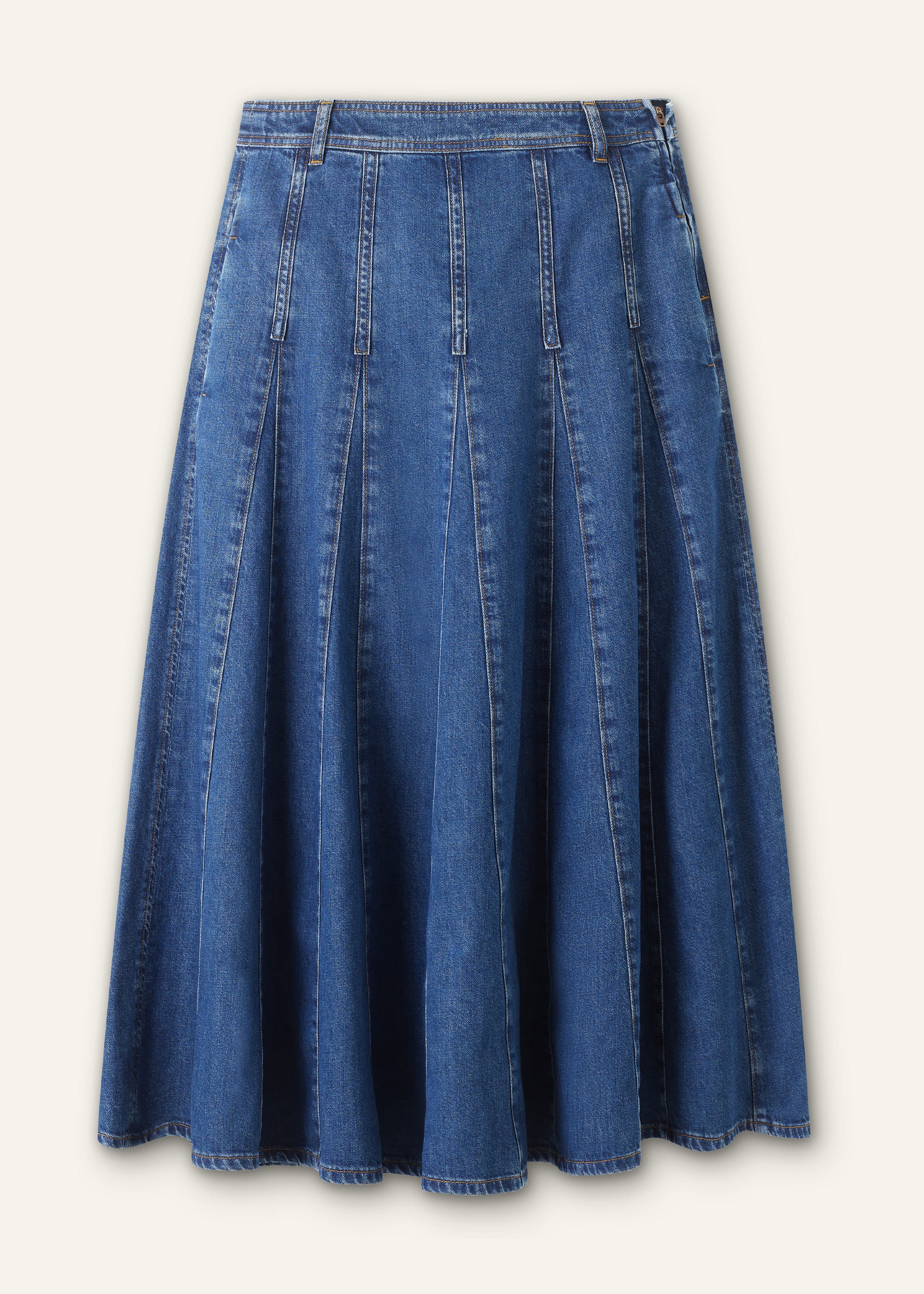 ME+EM Panelled Maxi Skirt | Mid Blue Wash | Image 7