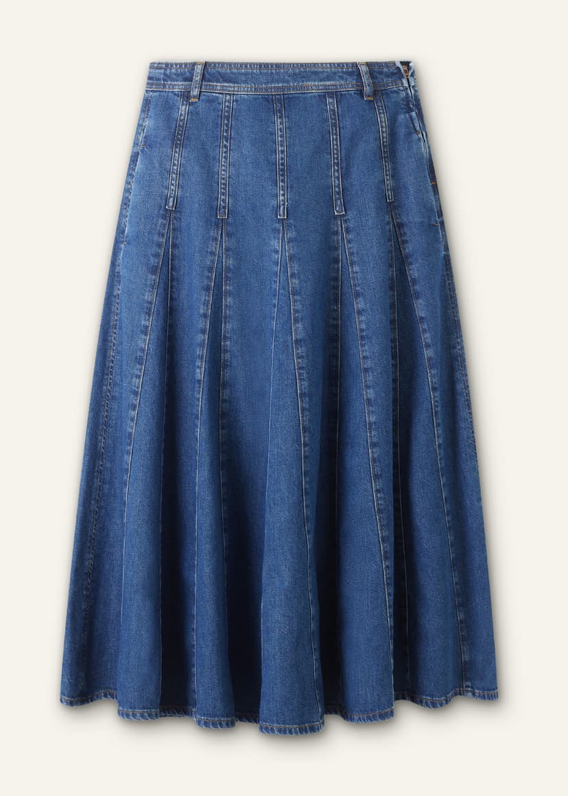 ME+EM Panelled Maxi Skirt | Mid Blue Wash | Image 7