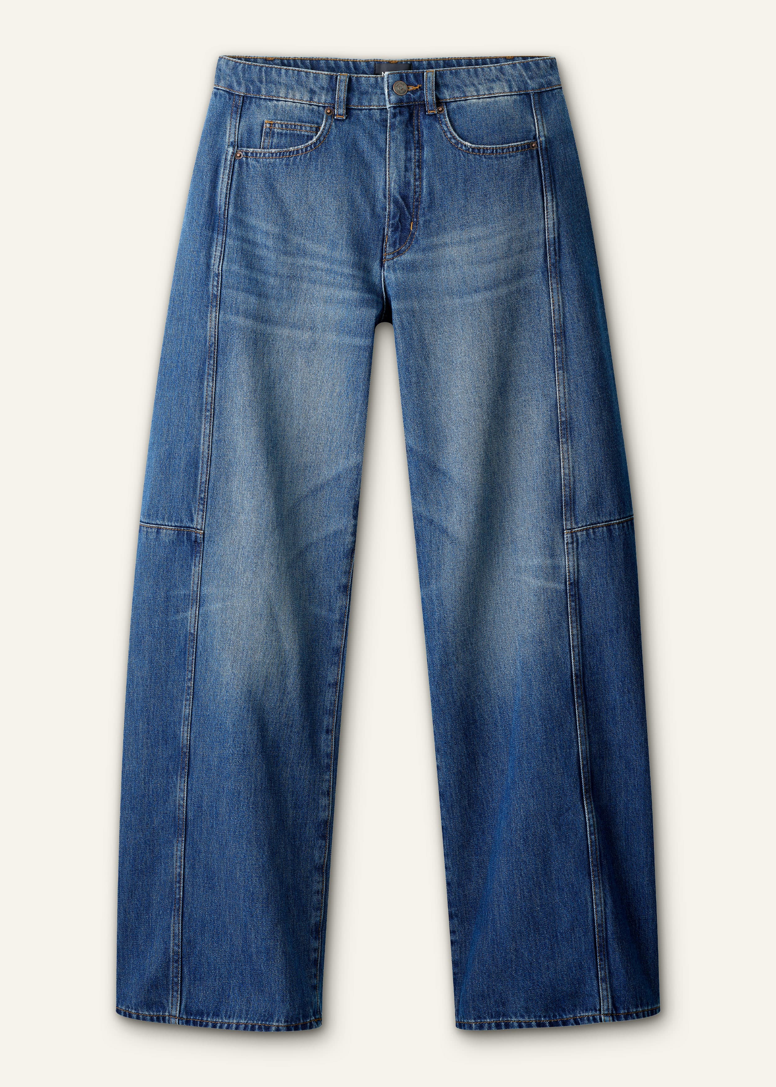 ME+EM Exaggerated Taper Jean | Mid Blue Wash | Image 6