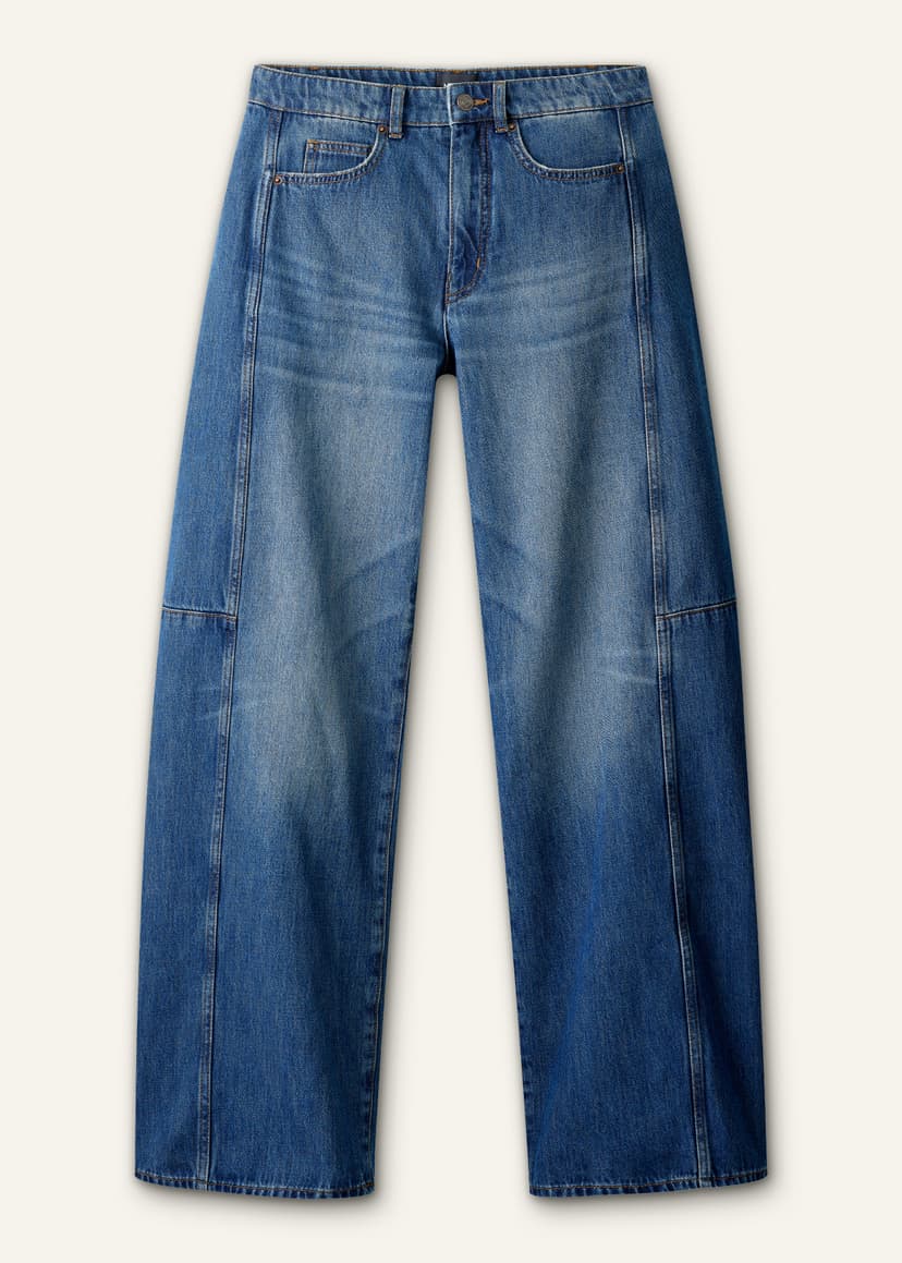 ME+EM Exaggerated Taper Jean | Mid Blue Wash | Image 6