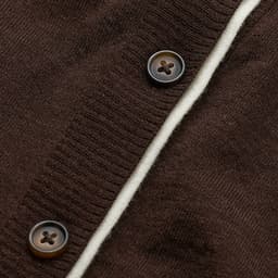 ME+EM Barely There Cardigan | Warm Chocolate/Soft White | Image 6