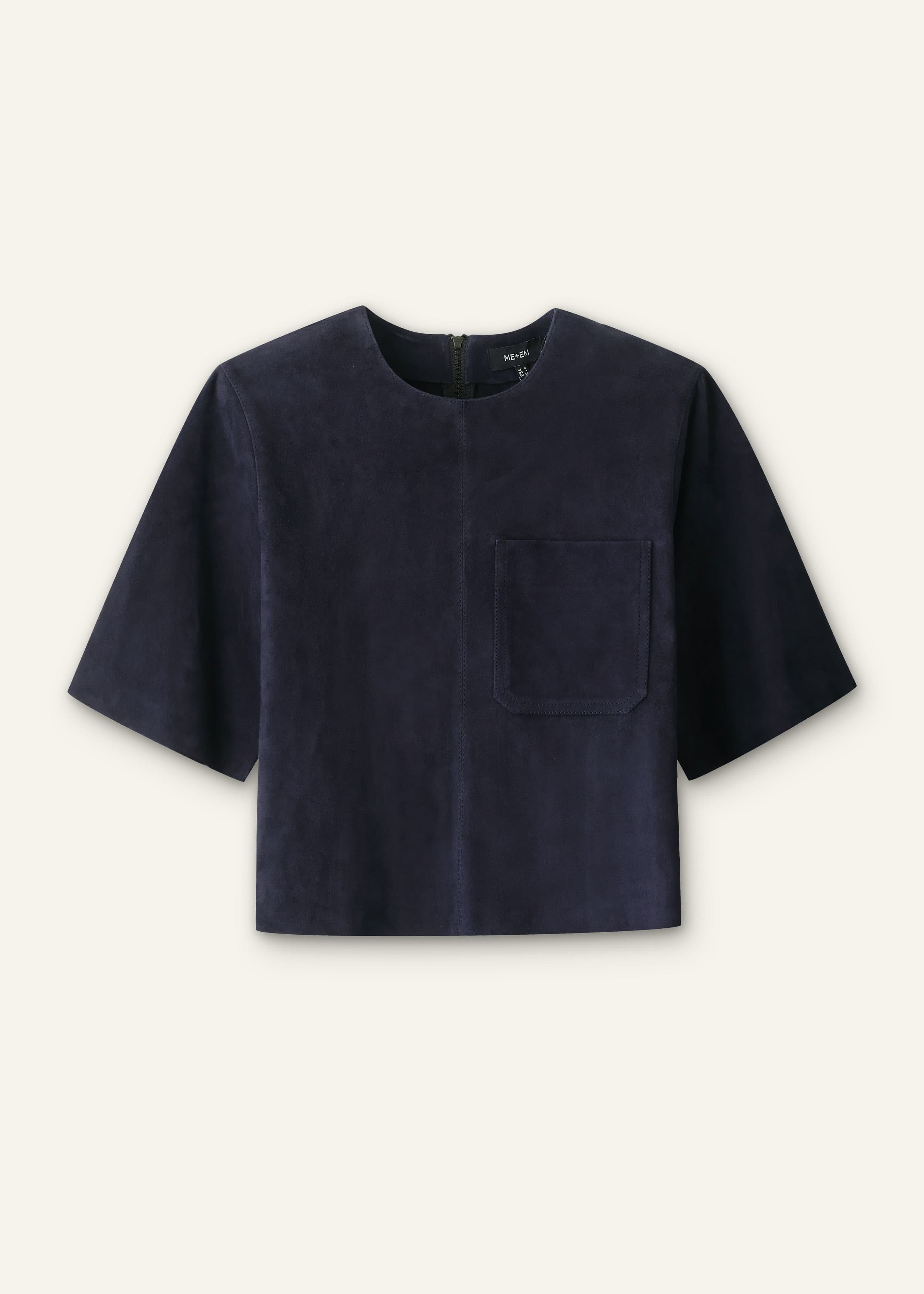 ME+EM Luxe Box Tee | Navy | Image 6