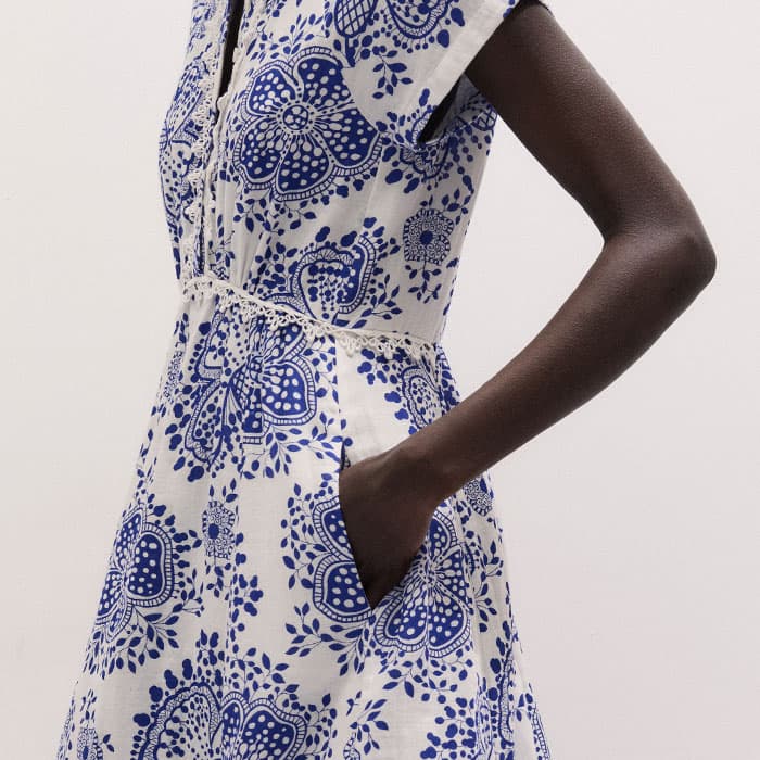 Pockets are in front of the side seams for a bulk-free, functional finish.
